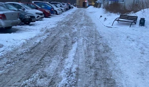 Тротуары Барнаула заметает снегом, горожанам негде ходить