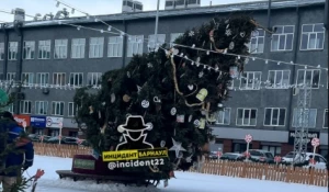 Около ТРЦ «Галактика» упала елка 