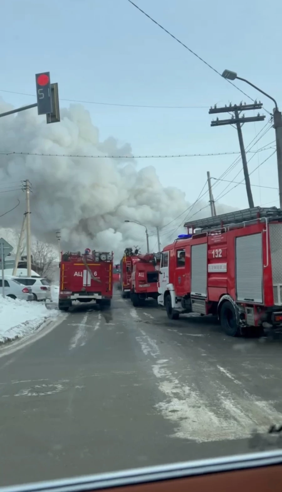 Пожар в Барнауле.