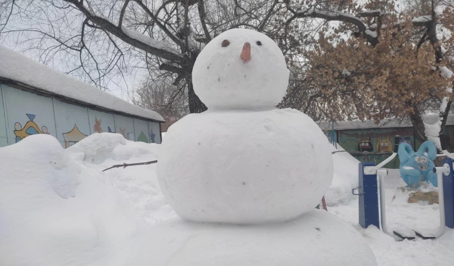 Поражающего своей аккуратностью снеговика заметили в Барнауле.