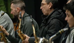 Репетиция барнаульского духового оркестра в ДК "Сибэнергомаш".