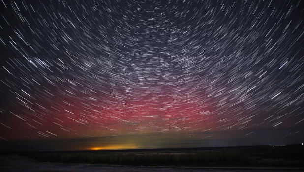 Северное сияние вызвала магнитная буря над Алтайским краем.