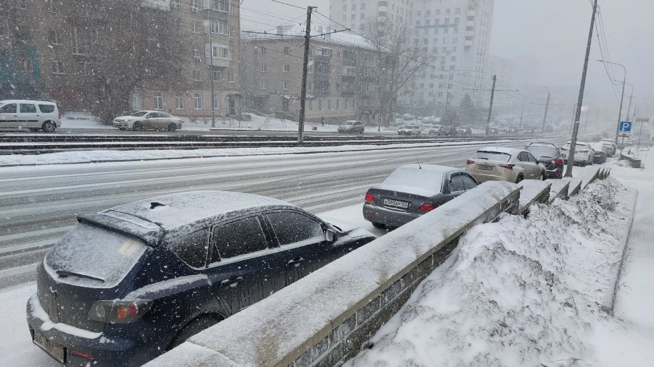Весенняя метель накрыла Барнаул