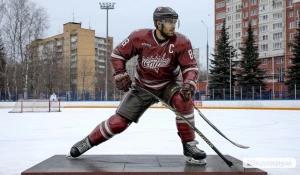 Сгенерированный нейросетью памятник Овечкину в Барнауле.