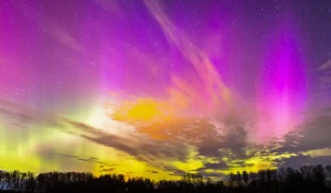 Северное сияние наблюдали сибиряки этой ночью. 