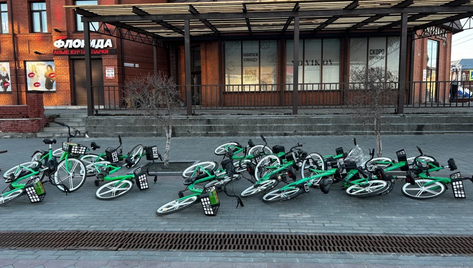 Велосипеды в Барнауле после ветра.