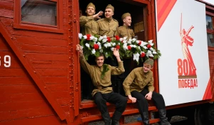 Прибытие ретропоезда "Эшелон Победы"