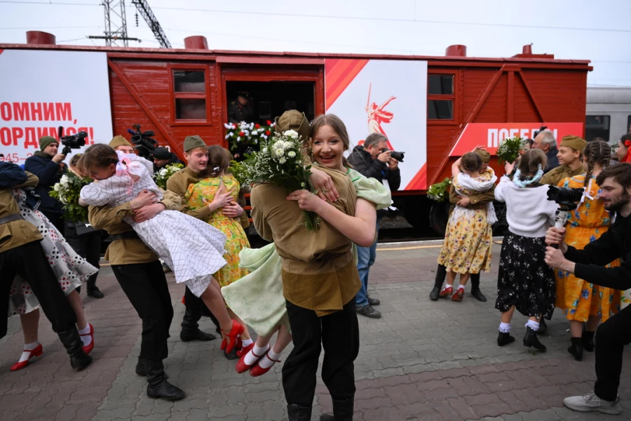 Прибытие ретропоезда &quot;Эшелон Победы&quot;