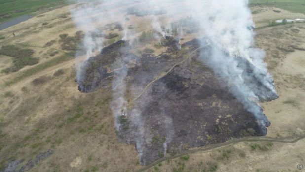 Спутник засек пожар возле барнаульского садоводства «Весняночка».