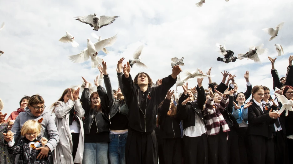 Запуск голубей.