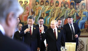 Си Цзиньпин на приеме от имени президента РФ в честь Дня Победы.