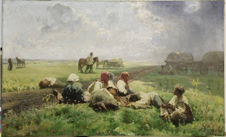 Григорий Нестеров. Привал переселенцев. Картина. Период создания:1897
