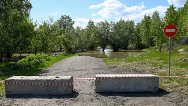 Паводок в барнаульском микрорайоне Затон.