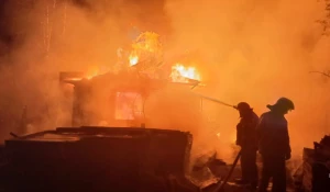 Сгорел дом в сильном пожаре в селе под Тальменкой