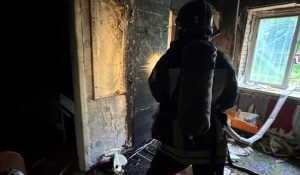 Мощный пожар в Барнауле чуть не погубил жизнь женщины и ребенка.