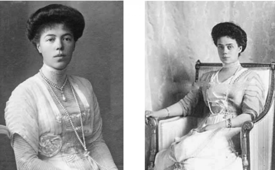 Сестры последнего императора России: Ольга (слева) и Ксения, великие княгини.