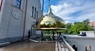 Подъем купола на Спасо-Сергеевский собор.