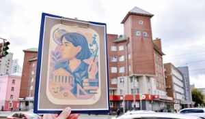 На здании общежития АлтГПУ на пересечении проспекта Красноармейского и улицы Крупской завершилось изготовление мурала.