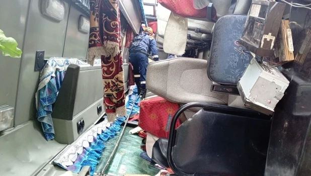 Автобус с детьми перевернулся в Хабаровском районе.