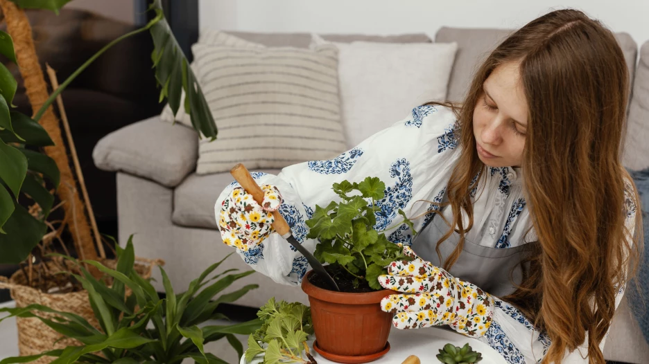 Пересадка цветов.