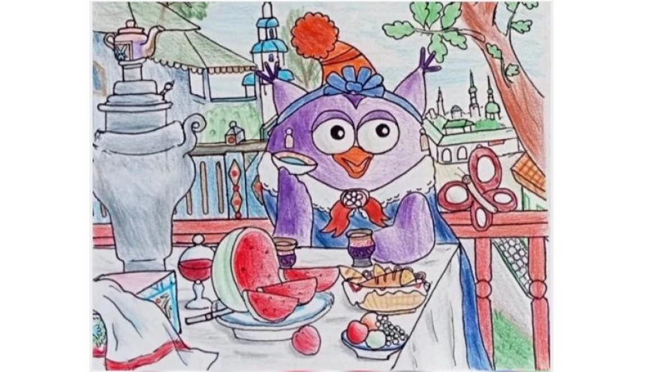 Работа Романа Лаврентьева признана одной из лучших и отмечена вторым местом на конкурсе «Рисуй со Смешариками».