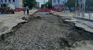 На Ленинском проспекте в Барнауле залили бетон после ремонта теплосети.