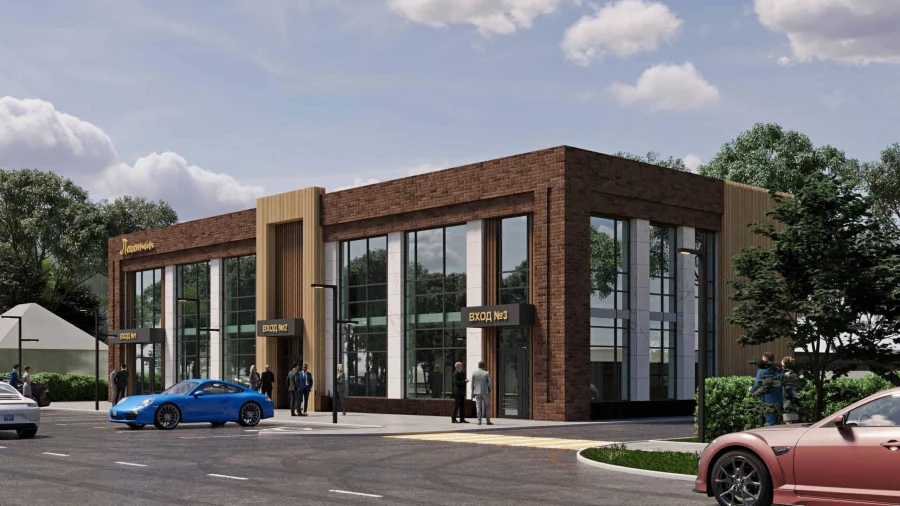 Эскиз административного здания на ул. Петра Сухова 31.