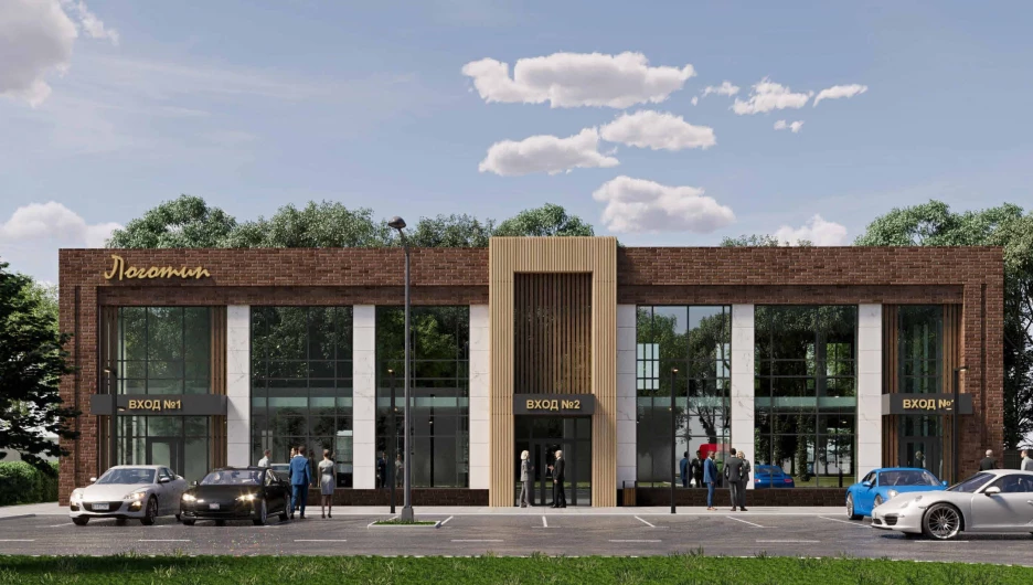 Эскиз административного здания на ул. Петра Сухова 31.