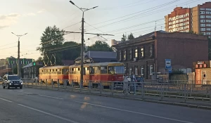 Трамвай-сцепка, маршрут №7. 