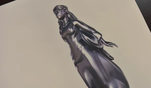 Эскиз статуи-символа реки Обь в образе женщины.