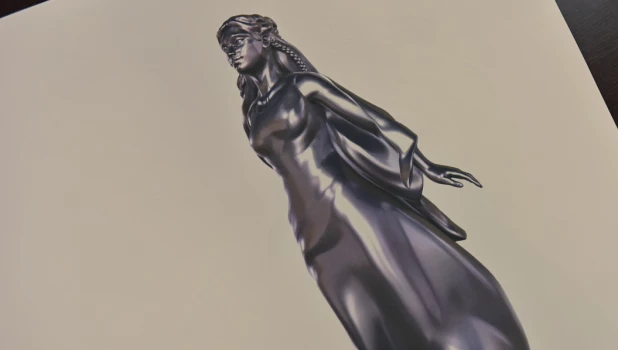 Эскиз статуи-символа реки Обь в образе женщины.