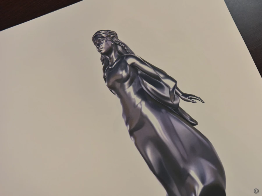 Эскиз статуи-символа реки Обь в образе женщины.