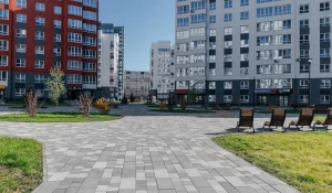 Благоустройство территорий с использованием плитки АЛОМ. ЖК «Норд», г. Барнаул.