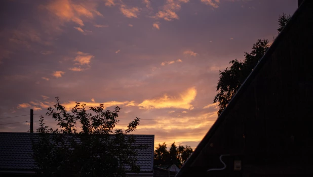 Вечерний закат в Барнауле.