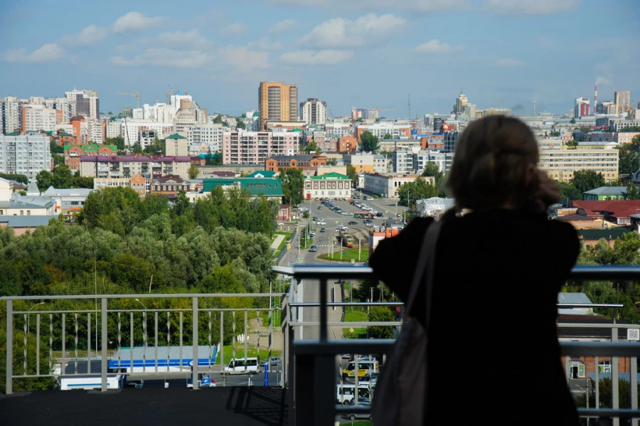 Вид на Барнаул, Нагорный парк. 