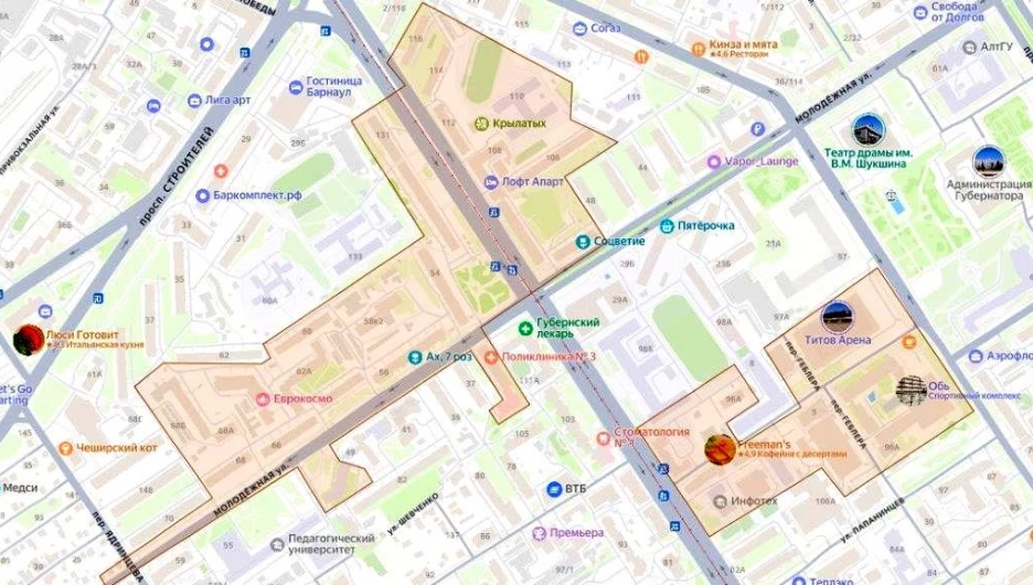 Карта отключения холодного водоснабжения на время модернизации запорно-регулирующей арматуры на «Молодежном» водоводе.