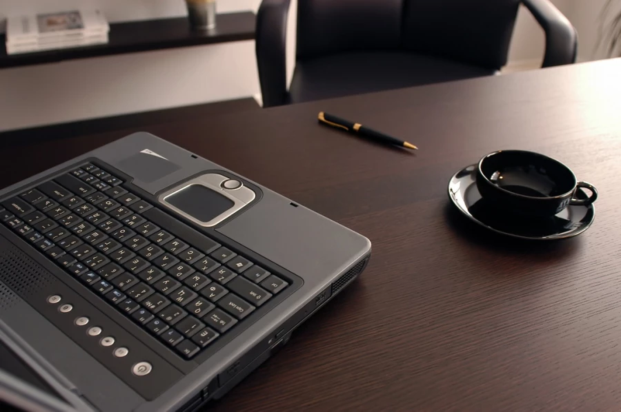 Ноутбук, работа за компьютером. 