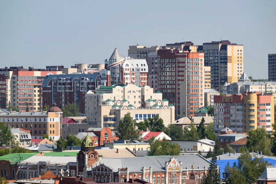 Барнаул, высотки, виды на город. 