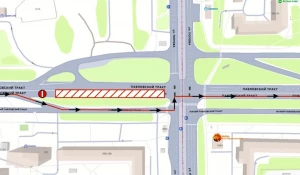 Схема объезда на время ограничения движения на участке по нечетной стороне Павловского тракта.