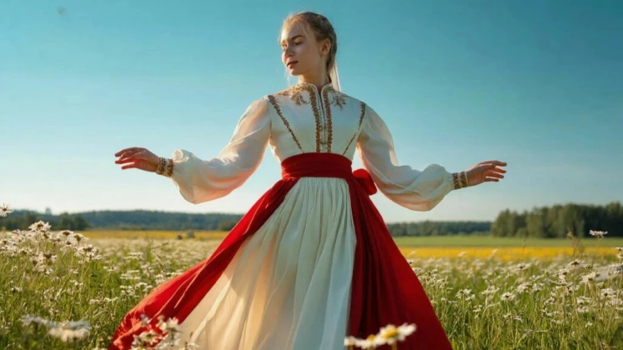 Девушка. Русская красавица. Село.