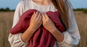 Девушка. Женские руки. Красный цвет.