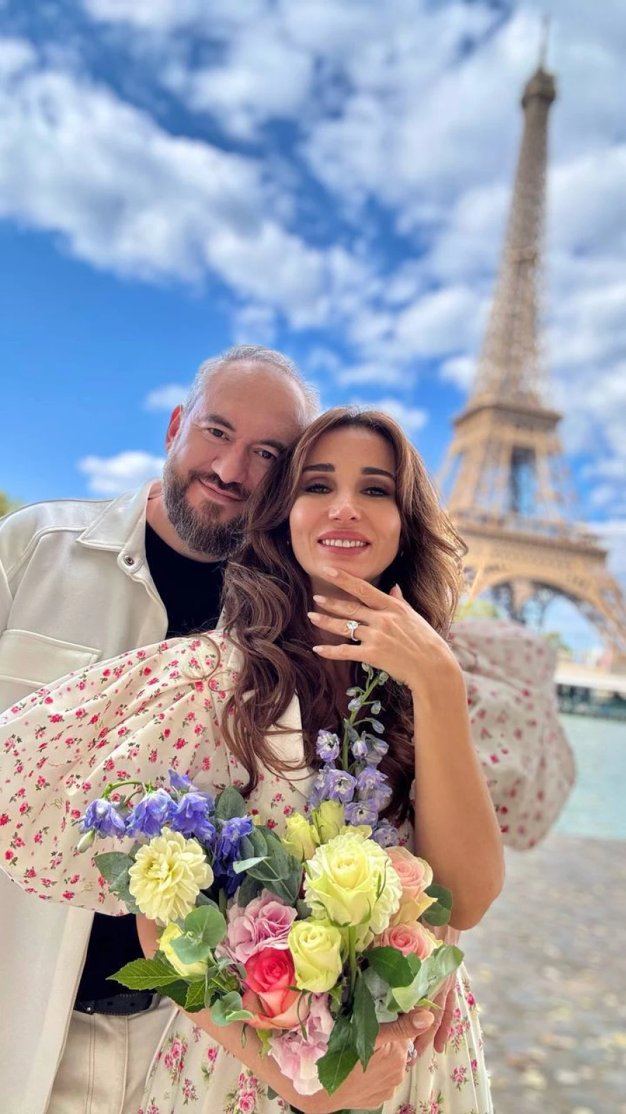 Анфиса Чехова с женихом Александром Златопольским в Париже.