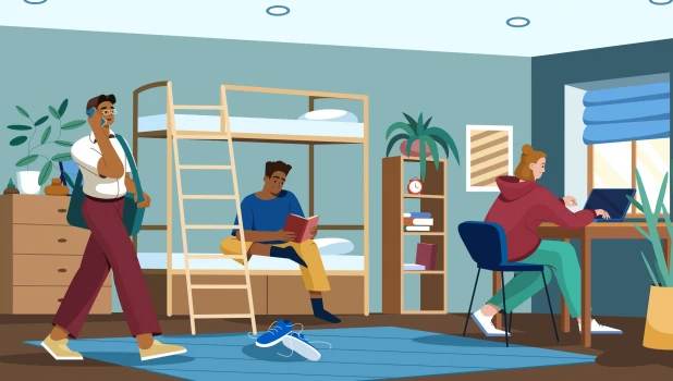 Студенты. Студенческое общежитие.