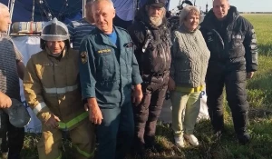 После приземления аэростата.