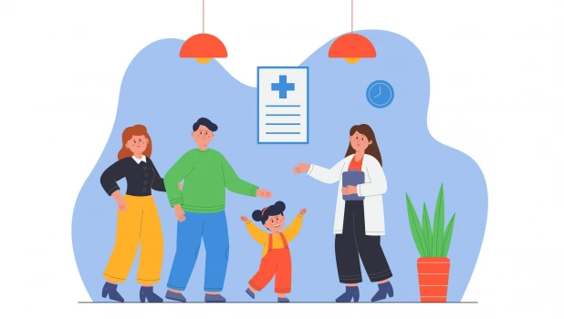 Семейная клиника. Прием у врача. Педиатр.