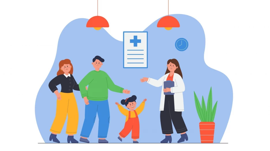 Семейная клиника. Прием у врача. Педиатр.