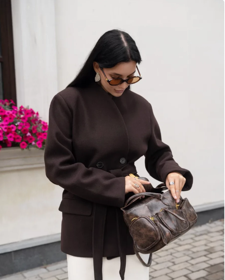 Пальто-пиджак тренд этой осенью.