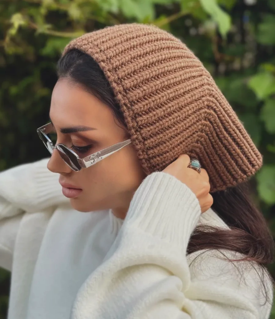 Трендовая шапка-косынка.