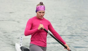 Мария Харитонова на чемпионате мира по каноэ-марафону в Венгрии.