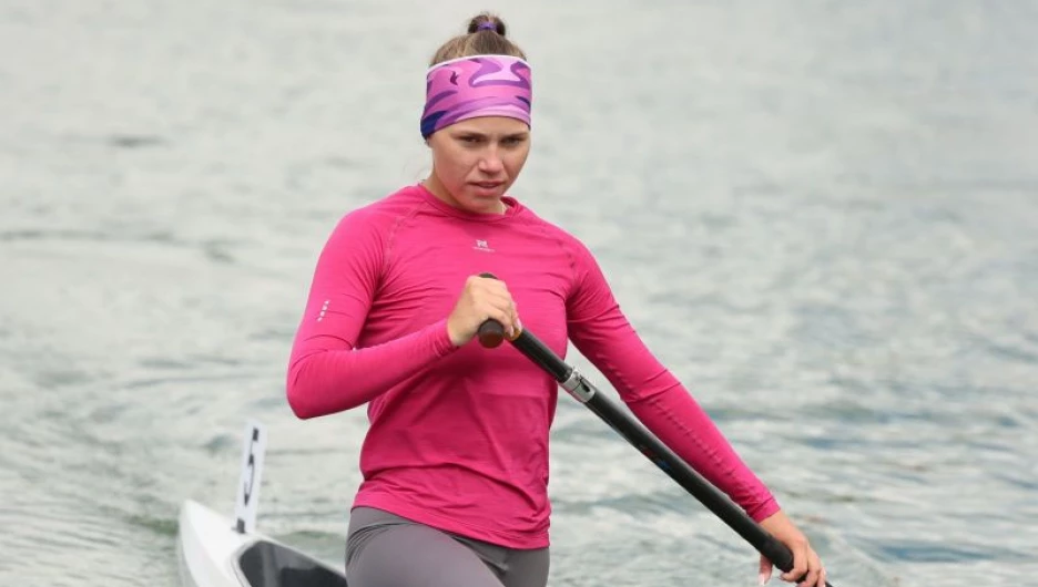 Мария Харитонова на чемпионате мира по каноэ-марафону в Венгрии.